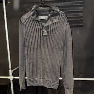 BKE Gray Turtleneck Sweater Ribbed Knit